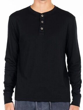 Original Paperbacks Black LS Henley/11239